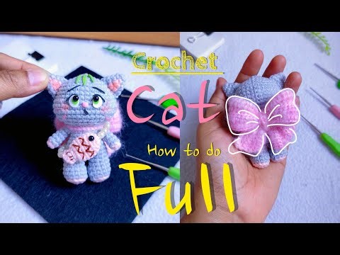 (Full) Amigurumi Kitty | Crochet Cat Keychain