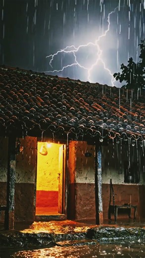 Heavy Rain Night 🌧️ Cozy Village House Rain Sounds for Deep Sleep 😴 #rainoundforsleep #rainsounds