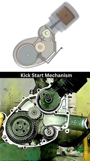 Kick Start Mechanism Explained | How Motorcycle Engines Come to Life ⚙️🏍️ #viral