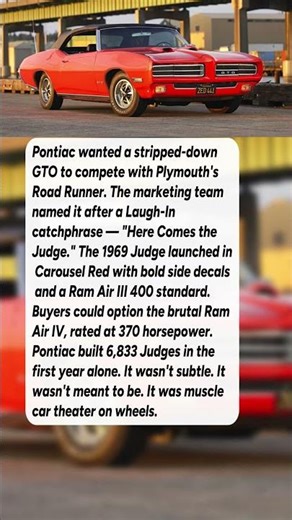The Pontiac That Showed Up Wearing a Judge Decal #shorts #automobile #cars