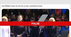 Fact Check: D-Day video of Biden attempting to sit on chair is cropped