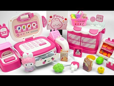 Satisfying Unboxing Rabbit Automatic Cash Register Toy Set, Smart QR Code Scanner | Tin Toys ASMR