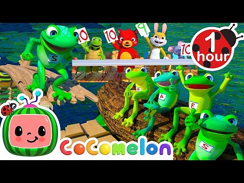 Count the Five Little Diving Frogs | CoComelon Animal Time - Learning with Animals | Nursery Rhymes