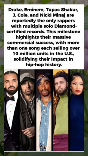 Drake, Eminem, Tupac, J. Cole & Nicki Minaj Are the ONLY Rappers with MULTIPLE Diamond Hits! #drake