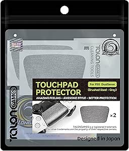 TALONGAMES Touchpad Skin Compatible with PS5 Dualsense Controller, Enhanced Texture for PlayStation,Pre-Cut,Easy to Apply,Easily Add Protection (Brushed Steel Gray)