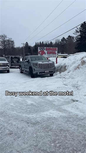 Busy weekend here at the Badger Motel. Hopefully we can get one more weekend of riding before Mother Nature ruins it. #snowmobilelife #badgermotelironbeltwi #ironcountywi #snow #fyp