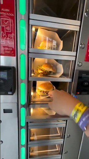 Fast food vending machine for burger