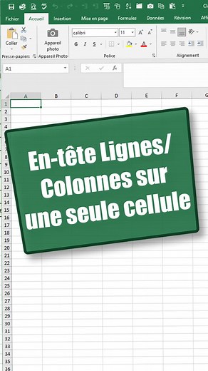 En-têtes de lignes et colonnes sur même cellule Excel - Pour aller plus loin et utiliser Excel comme un pro, suivez-moi sur Excelformation