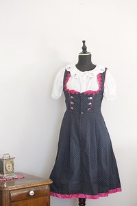 Vintage German Dirndl Dress, Bavarian Folk Costume With Floral Blouse - Etsy UK