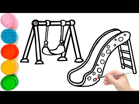How To Draw A Playground Set With Slide And Swing | Simple and Easy Drawing | Art for Kids