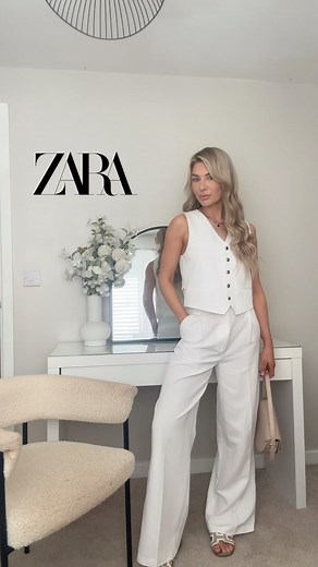 Samantha Jackson on Instagram: "Some Zara co ord sets I’m obsessed with🤍 The first white outfit is stunning & il definitely be wearing it over spring/ summer ✨ Let me know if you’d like codes & il add to my stories #zara #zaraoutfit #ootd #fashion #zarawoman Which is your fav outfit?"