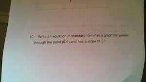 Write an equation in standard form that has a graph that passes... | Filo