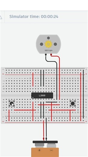 Control DC Motor with L293D Motor Driver IC 🔥 | #tech #shorts