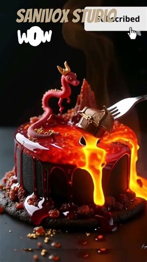 “Dragon’s Lair Cake ASMR 🐉 | Molten Lava Jelly Fantasy Dessert”#youtube #shortfeed