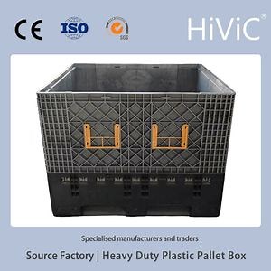 [Hot Item] Agriculture Nestable and Recyclable HDPE Folding Container Solid Mesh Industry Plastic Collapsible Pallet Box