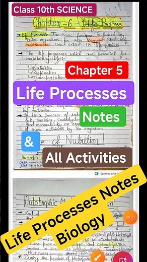 Life Processes Notes Chapter 5 Class 10th Biology ,💯📚