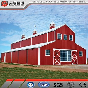 [Hot Item] Prefabricated Light Steel Structure Farm House Metal Frame House Barn Building Shed
