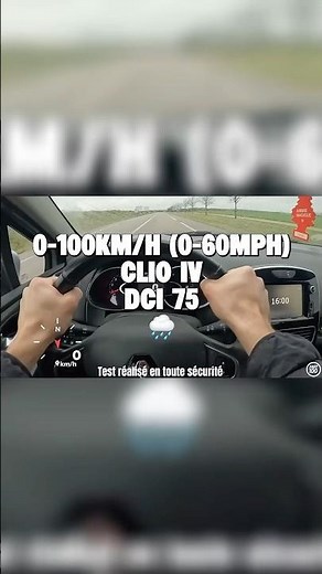 0-100 km/h (0-60 mph) RENAULT CLIO 4 1.5 DCI 75 🌧️