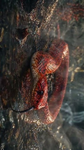 Deadly Red Snake Near Water 😳🐍 Cinematic Shot #shorts