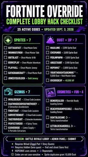 EVERY Fortnite Lobby Hack Code! 25 Free Rewards