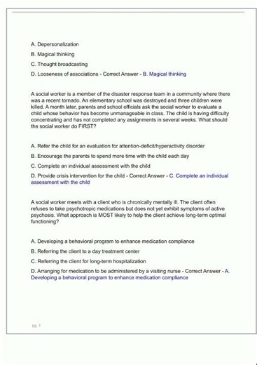 ASWB Masters Practice Test Newest 2024 All Possible Exam Questions and Correct Verified Answers Grad