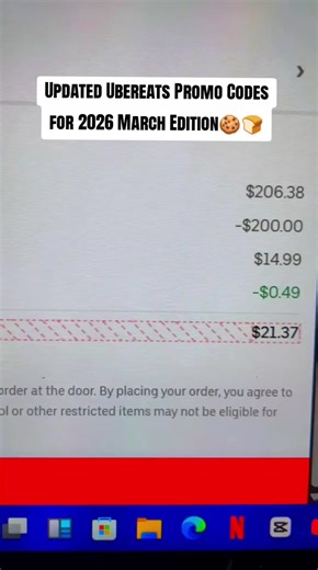 Updated Ubereats Promo Codes for 2026 March Edition🍪🍞#ubereats #discount #fyp #foodie #trending