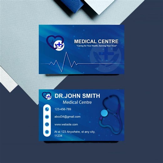 Medical Business Card Template | Doctor Clinic Card | for Doctors | Instant Download - Etsy