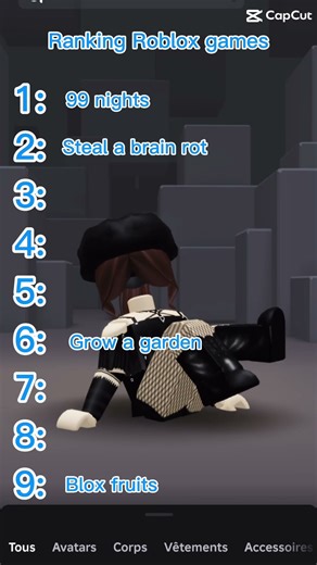 My roblox games ranking 🤫