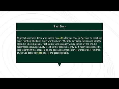 recite # Expand Your English Vocabulary