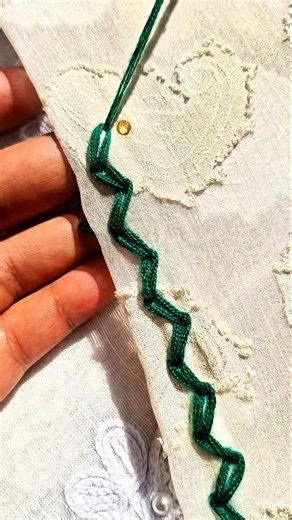 hand embroidery unique border lace design tutorial for dress,sleeve, baby frock, Khatha