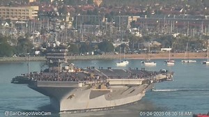 USS Abraham Lincoln (CVN-72) Family Cruise outbound Watch: https://youtu.be/Y1BD3NAU52w | San Diego Web Cam