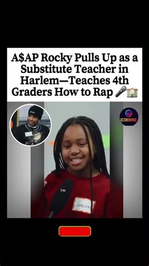 🚫🥰🤗A$AP Rocky Teaches 4th Graders to Rap as Sub Teacher #hiphop #celebrity #shorts