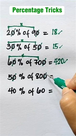 Percentage Tricks #math #basicmath #mathematics #mathtutor #mathtricks #mathchallenge | Math Ideas