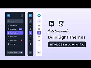 Create A Sidebar Menu with Dark/Light Themes in HTML CSS & JavaScript | Step-by-Step Tutorial