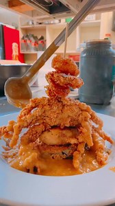 27K views · 178 reactions | Crab Stack 2.0 Pan fried Crab Cake, Fried Soft Shell Crab, Fried Gulf Shrimp, Fried Eggplant & Louisiana Crawfish Étouffée | The Little Big Cup | Facebook
