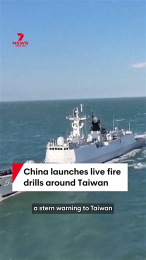 Following the announcement of the US' arms sales to Taiwan, China has launched live fire drills around the territory as a warning. The Chinese army's operation aims to stifle talks regarding Taiwanese independence. #China #Taiwan #independence #firedrills #territory | 7NEWS Australia