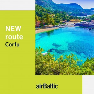 We are happy to announce, that starting from June 12 we will perform weekly summer seasonal flights between Riga and dreamy Greek island Corfu 🏝 The new route will be performed in cooperation with Mouzenidis Travel and will be available for purchase on airBaltic website: tiny.cc/atdxtz | airBaltic
