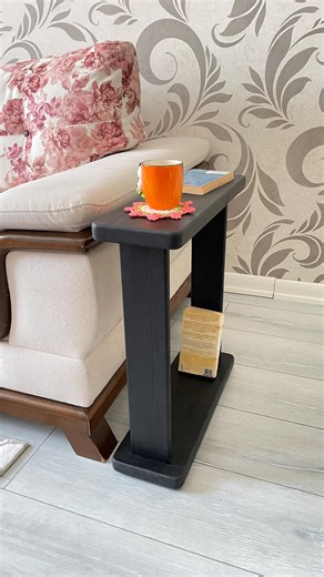 7 Inch Wide Tiny Narrow Side Table, Solid Wood Slim End Table for Sofa or Bedside, Walnut, Chestnut, Black - Etsy