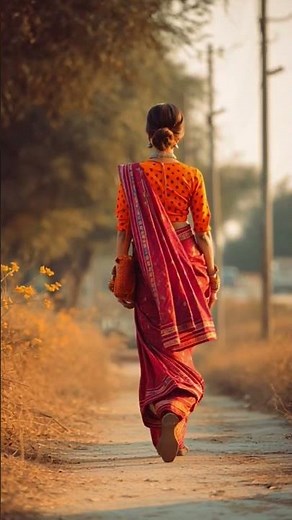 “Beautiful Lady Walking in Saree ✨” #SareeWalk #IndianBeauty #GracefulWalk