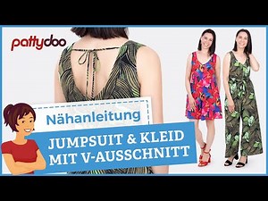 Jumpsuit & Kleid nähen mit V-Ausschnitten, Nahttaschen & Bändern 🤩 Superfeine Ausschnittverarbeitung