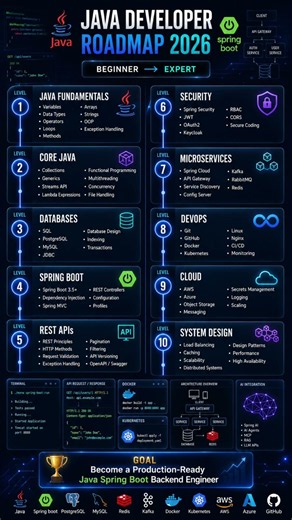 Java Roadmap 2026 🚀 Beginner to Expert | Learn Java Step by Step #javaprojects #javadevs #java