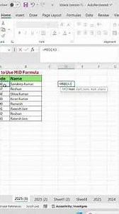 How to Use the MID Function in Excel | Extract Text Easily #excel #trendingshorts