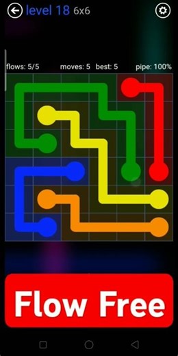 Flow Free #Level18 Progression - 6×6 Rainbaw Pack #Shorts