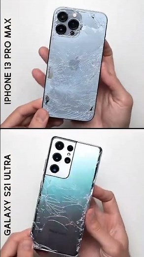 iPhone 13 Pro Max VS Samsung S21 Ultra 🔥 (Drop Test) 💀! . . . #viral #fyp #iphonevssamsung #durabil
