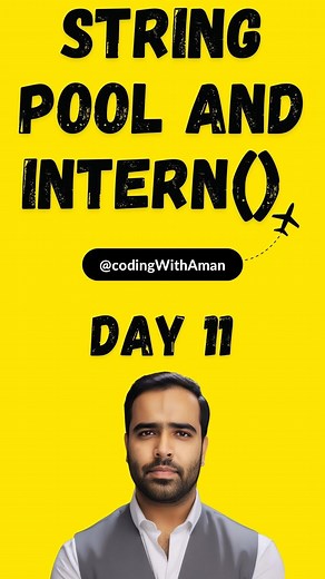 Aman Sahni on Instagram: "So, in conclusion, we’ve explored how string interning works in Java, affecting reference equality between string objects. If you found this video helpful, don’t forget to like, share, and follow. #development #cybersecurity #engineering #artificialintelligence #programmerlife #datascience #android #developers #web #developerlife #codingisfun #coders #ai #coderlife #daysofcode #programmingisfun #reactjs #it #security #webdev #frontend #programmerslife"