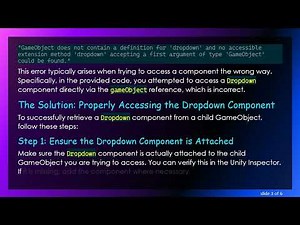 How to Access a Dropdown Component in Unity from a Child Object