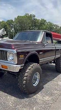 1972 Big Block Chevrolet￼ short bed classic 4x4 truck for sale vintage AC power folding steps #4x4