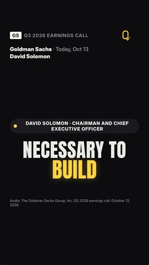 David Solomon on AI financing: 'nobody knows' | Goldman Sachs Q3 2026