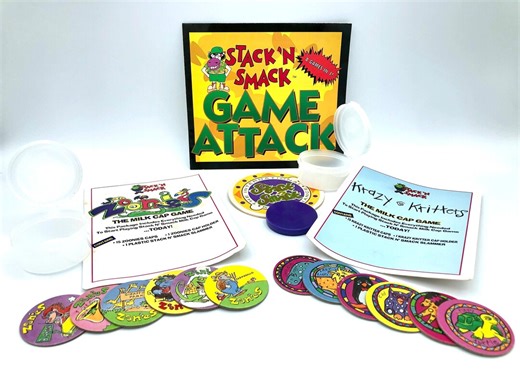 Vintage Pogs aus den 90er Jahren von Stack N Smack Zoonies & Krazy Kritters Milkcap Game Attack - Etsy.de