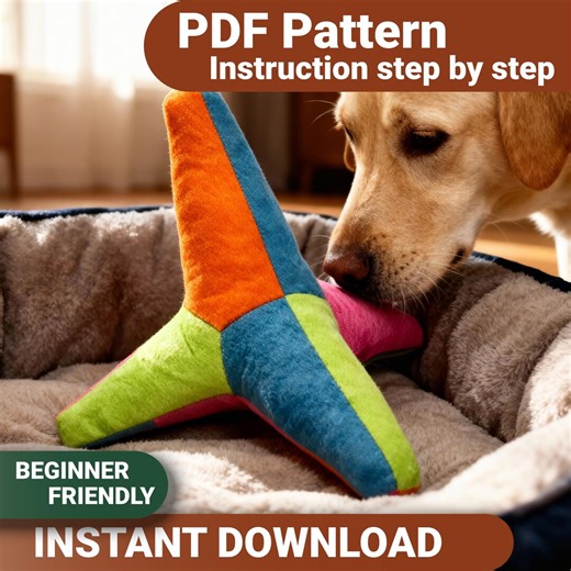 Plush Dog Toy – Sewing PDF Pattern With Step-by-step Instructions. - Etsy